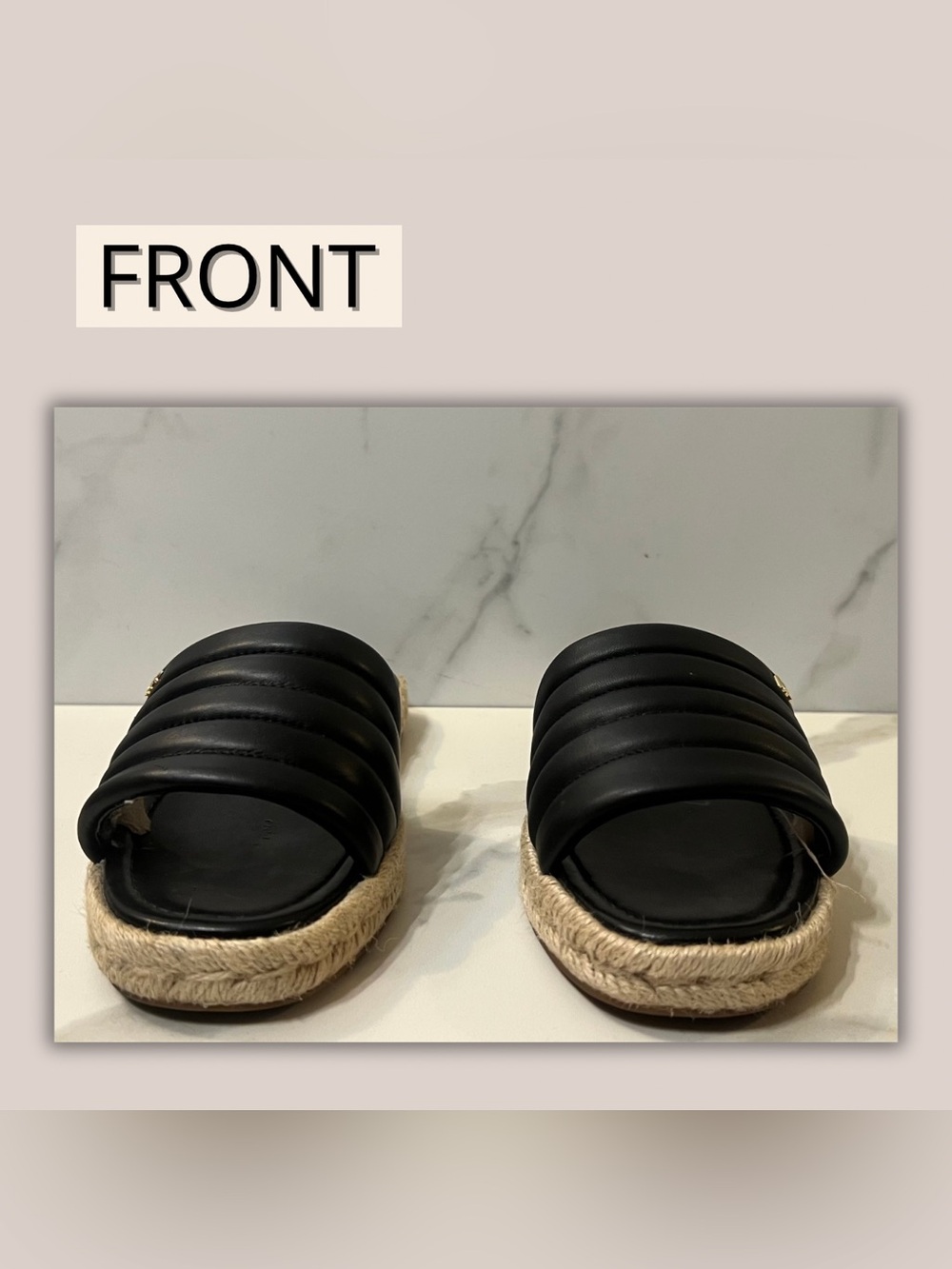 Michael Kors Black Quilted Espadrille Slide | size 9.5 - Picture 2 of 5